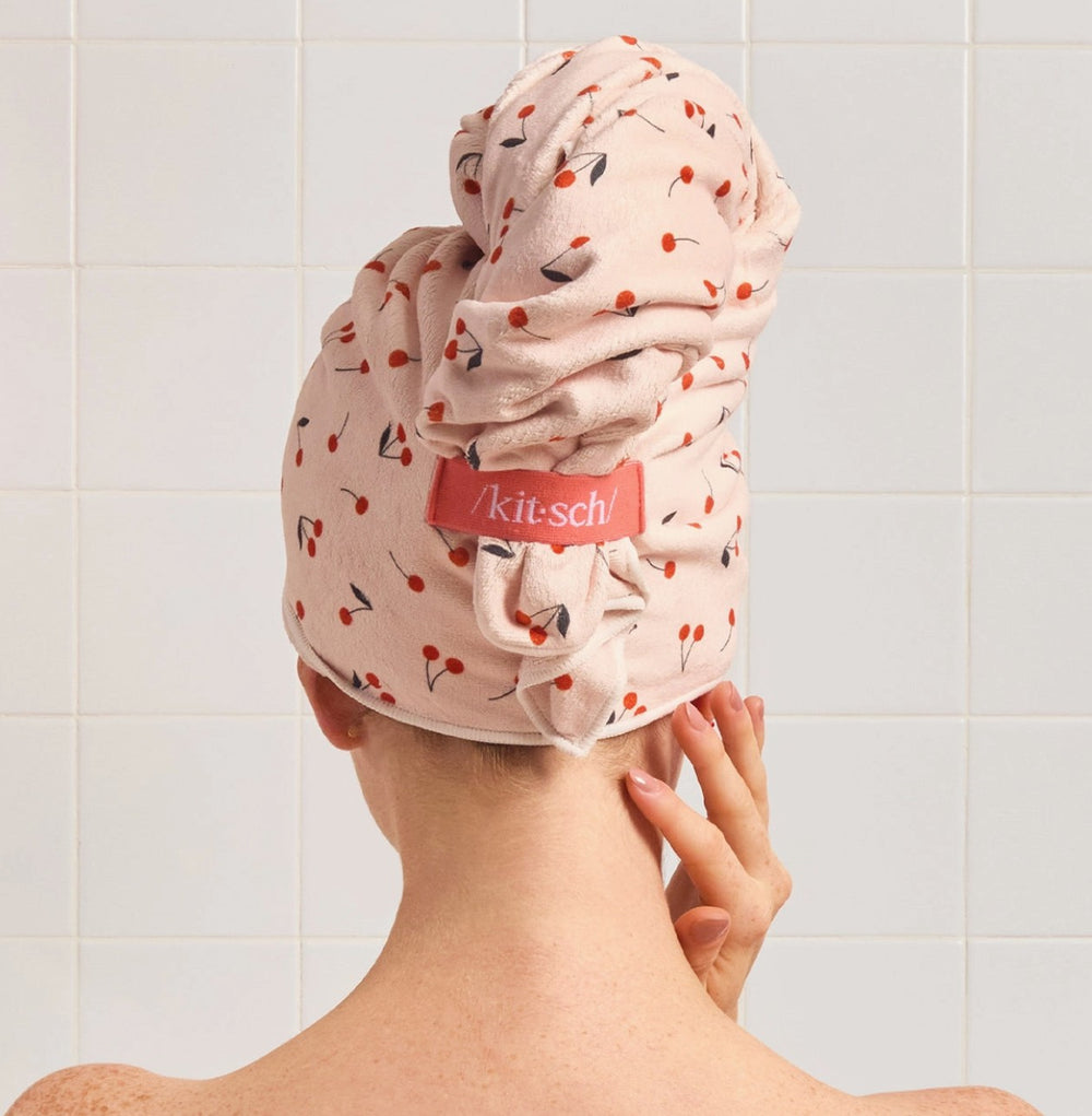 Kitsch | Cherry Print Towel Wrap