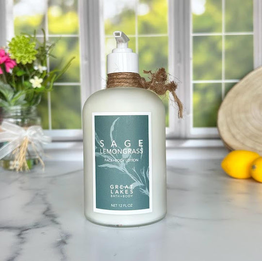 Great Lakes Bath & Body Organic, Cruelty Free, Sage Lemongrass Lotion