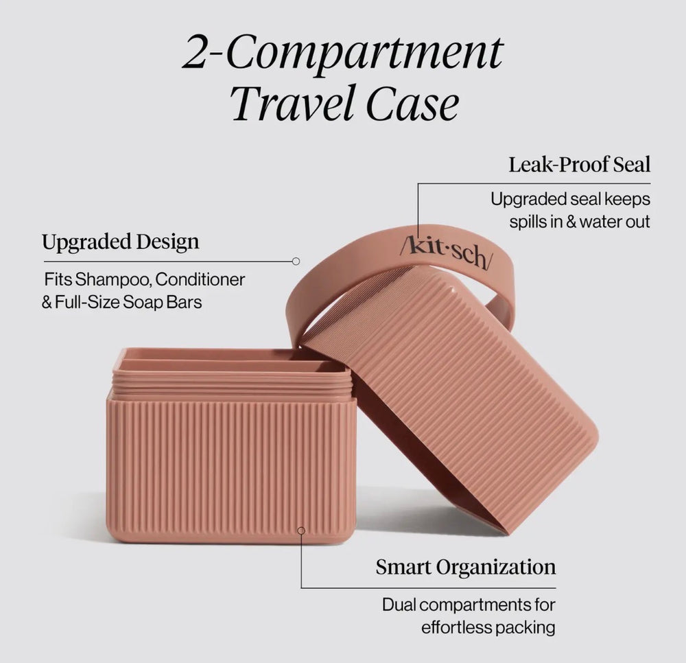 Kitsch | 2 Compartment Travel Case for Soap, Shampoo and/or Conditioning Bars