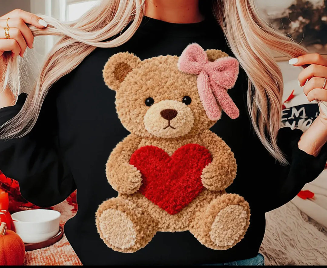Valentines Teddy Bear Crew Neck