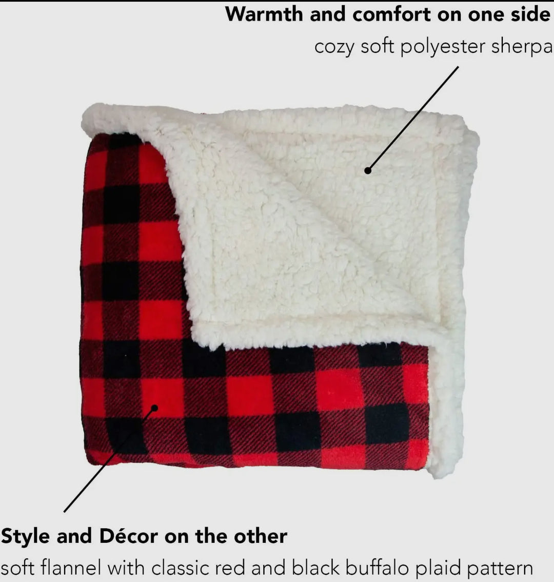 Home Collection | Buffalo Plaid / Sherpa Blanket