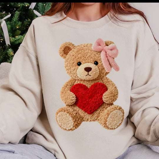 Valentines Teddy Bear Crew Neck