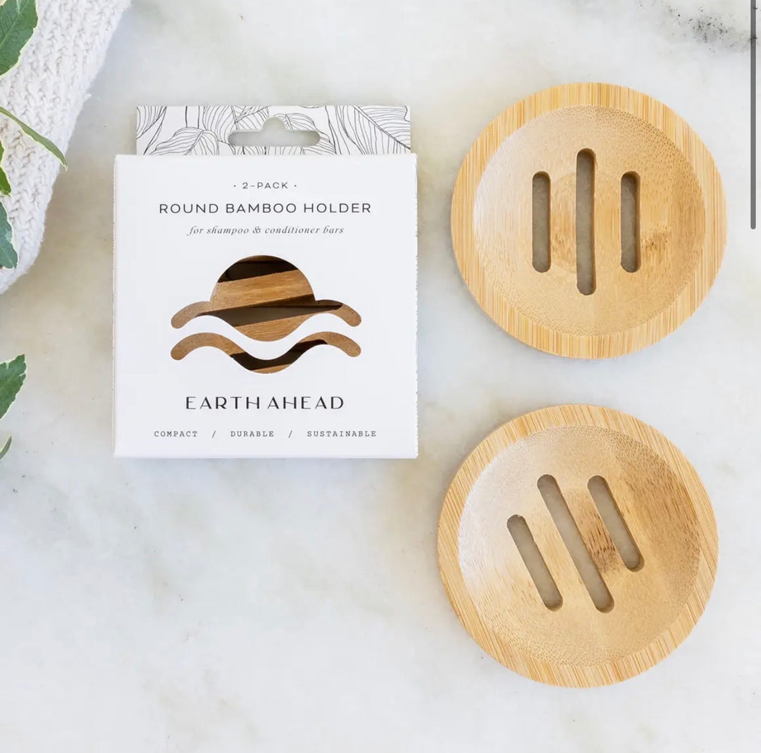 Round Bamboo Shampoo & Conditioner Bar Holder – 2-Pack