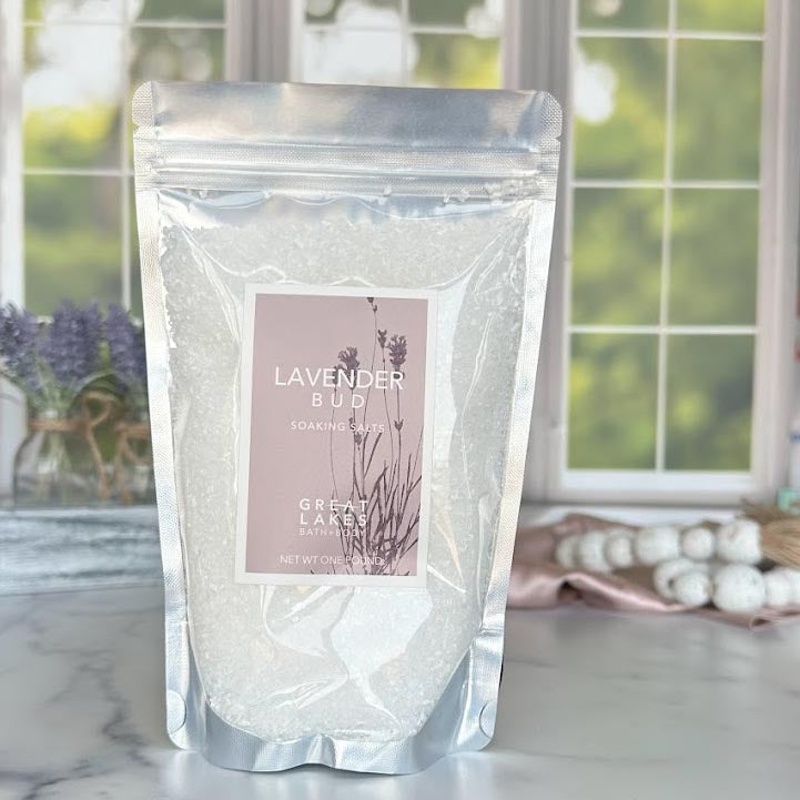 Great Lakes Bath and Body, Organic, Cruelty Free, Epsom Soaking Salts, Lavender Bud Scented