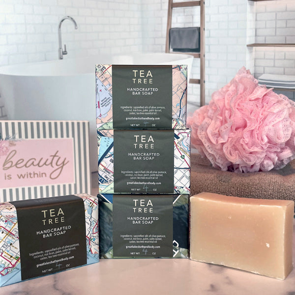 Tea Tree Mint Bar Soap, Men's Soap, Natural Soap for Men